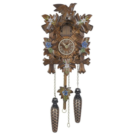 Quartz Cuckoo Clock 5 leaves, bird, with music TU 411 QM