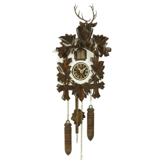 Quartz Cuckoo Clock 5 leaves, head of a deer TU 373 QM HZZG