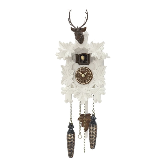 Quartz Cuckoo Clock 5 leaves, head of a deer, with music