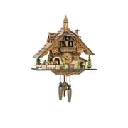 Quartz Cuckoo Clock Black Forest House with Moving Train, with music EN 48110 QMT