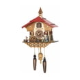 thumbnail image 1 of Quartz Cuckoo Clock Black Forest house with moving Black Forest woman and mill wheel, with music TU 4215 QM, 1 of 4