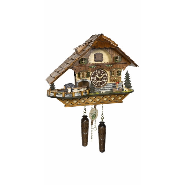 Trenkle Horloge à coucou à quartz Maison de la Forêt Noire avec hachoir en bois mobile et roue de moulin avec musique TU 484 QMT HZZG Trenkle Horloge à coucou à quartz Maison de la Forêt Noire avec hachoir en bois mobile et roue de moulin avec musique TU 484 QMT HZZG