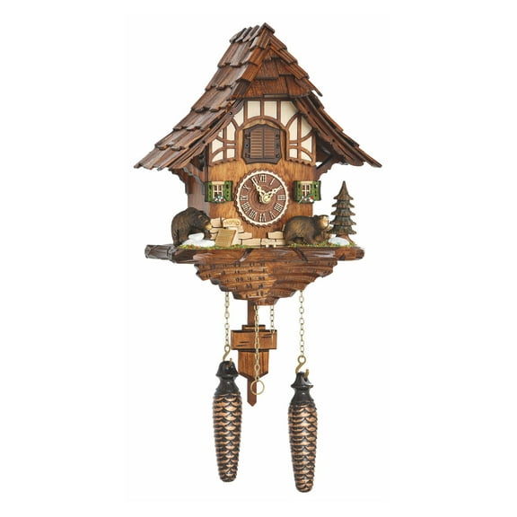 Quartz Cuckoo Clock Black Forest house with music TU 4201 QM