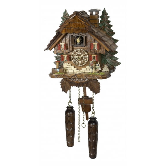 Quartz Cuckoo Clock Black forest house with music TU 4241 QM HZZG