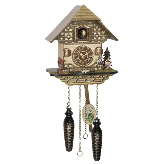 Quartz Cuckoo Clock Black forest house with music TU 4244 QM