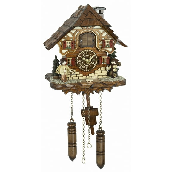 Quartz Cuckoo Clock Black forest house with music TU 4272 QM HZZG