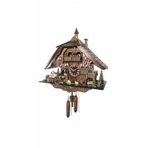 Quartz Cuckoo Clock Black forest house with music and dancers
