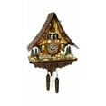 thumbnail image 1 of Quartz Cuckoo Clock Black forest house with music, moving wood chipper, turning water milll and dancers, 1 of 2