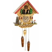 Quartz Cuckoo Clock Black forest house with music, turning dancers from ISDD