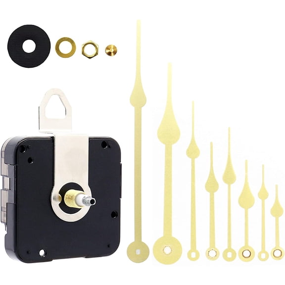 Quartz DIY Wall Clock Movement Mechanisms Battery Powered DIY Repair Parts Replacement with 4 Sets Hands,3/10 Inch Maximum Dial Thickness,29/32 Inch Total Shaft Length.