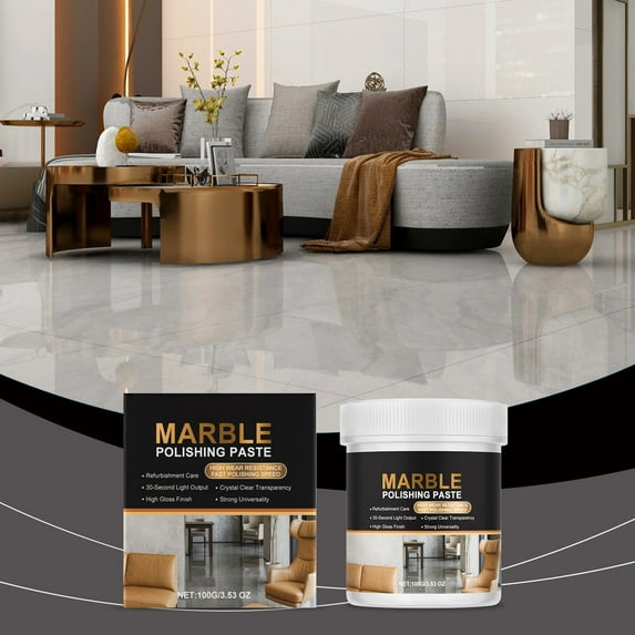 Quartz Granite Countertop Polishing Paste | Scratch Repair & Stain Remover | Shine Restorer | Protective Sealer | Easy Application | Multi-Surface Cleaner | 100g | Stone Brightener