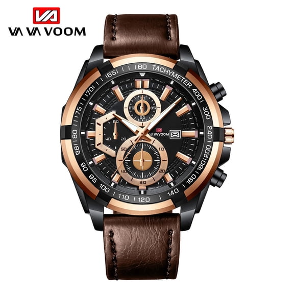 Quartz Machine Core Men Watches 3ATM Waterproof Luminous Pointer luxurious Calendar Casual Dropshipping Leather Strap Watches