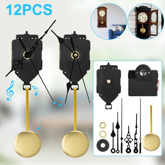 Quartz Mechanism Replacement Wall Clock Movement Music Chime Box Hands Motor Kit
