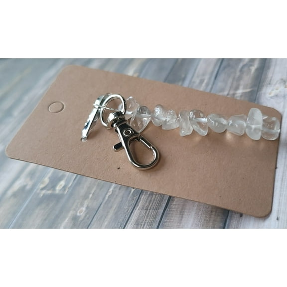 Quartz Stones Clip On Key chain and Zipper accessory. Luggage, coats, purses and more! Rough cut