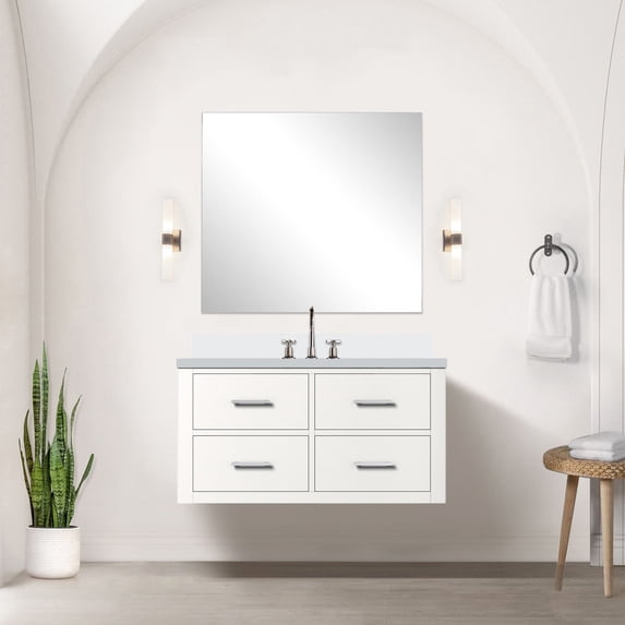 Quartz Top & Easy Assembly - 36 - inch Single Bath Vanity for Modern Bathrooms