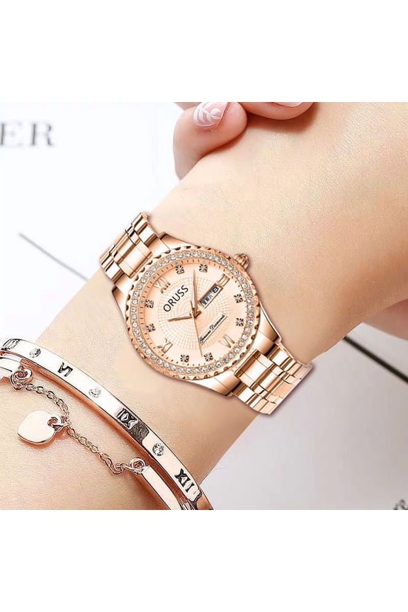 Quartz Watch Automatic Movement Watch Luminous Calendar Watch for Women and Men Korean Style Couple Non-Mechanical Student Waterproof Unisex Couple Watch Fashion Business