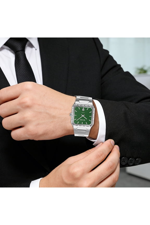 Quartz Watch, Business Wristwatch, Stainless Steel Timepiece, Precise Date Display and Elegant Professional Styling for Corporate Meeting, Daily Commute, and Formal Event.