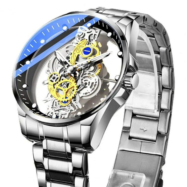 Quartz Watch High Hardness Accurate Date Golden Skeleton Vintage Man Watch Men Watch for Daily Life C