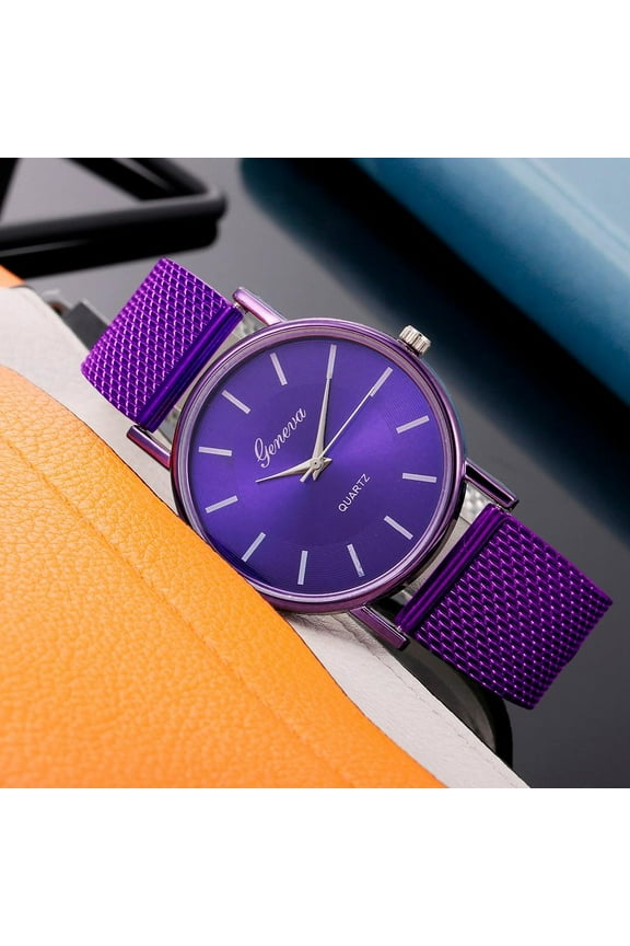 Quartz Watch Woman's High-end Blue Glass Life Waterproof Distinguished Purple(Buy 2 Get 1 Free)