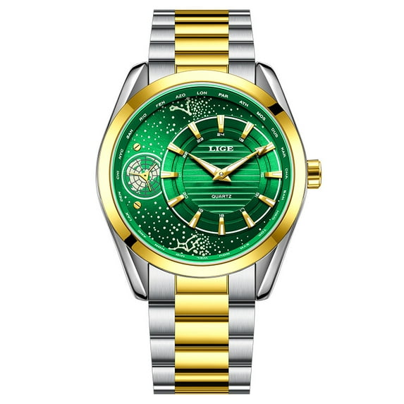 Quartz Watch for Men, Stainless Steel Business Luxury Style with Luminous & Waterproof Features