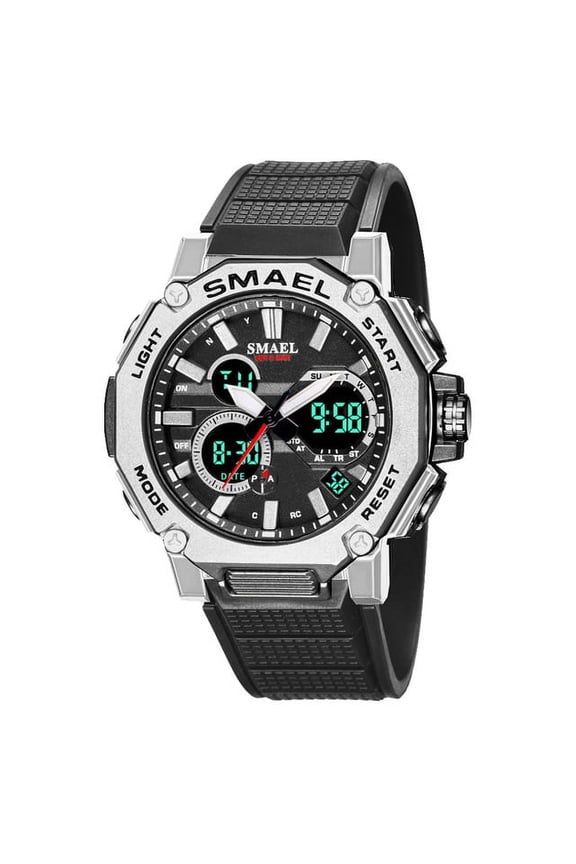 Quartz Watches Sports Smael Brand Male Clock Alarm 50m Waterproof Stopwatch Led Back Light Wristwatches 8047 Men Watch Sport - Quartz Wristwatches