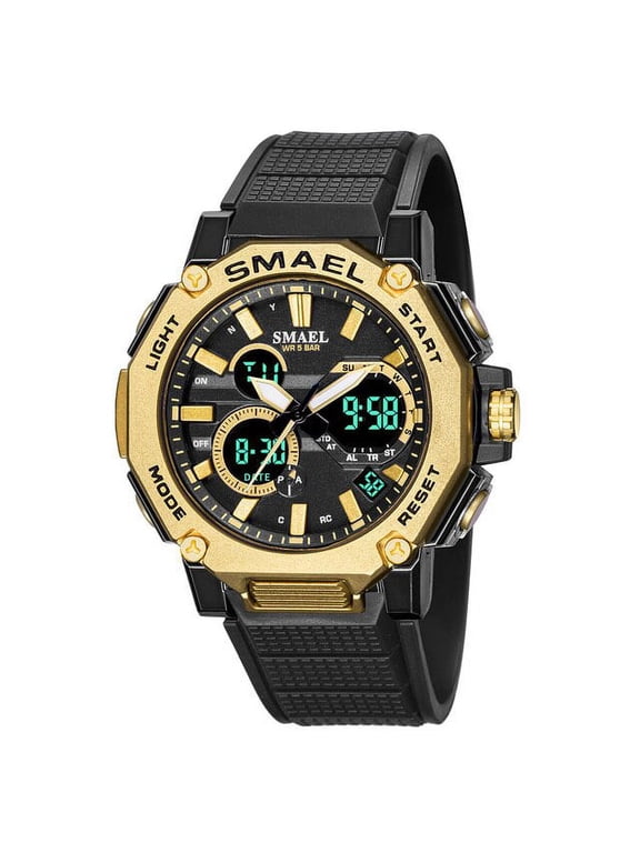 Quartz Watches Sports Smael Brand Male Clock Alarm 50m Waterproof Stopwatch Led Back Light Wristwatches 8047 Men Watch Sport - Quartz Wristwatches