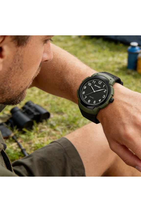 Quartz Wristwatch, Large Dial Luminous Student Timepiece, Water-Resistant Multi-Function Alarm Watch, Durable Daily Watch for Teens,, Study & Outdoor Use
