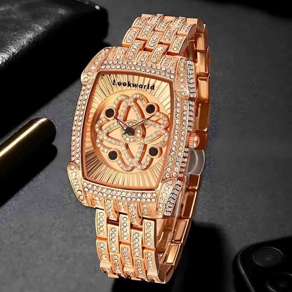 LOOKWORLD Unisex Stainless Steel Bracelet Gold Wristwatches