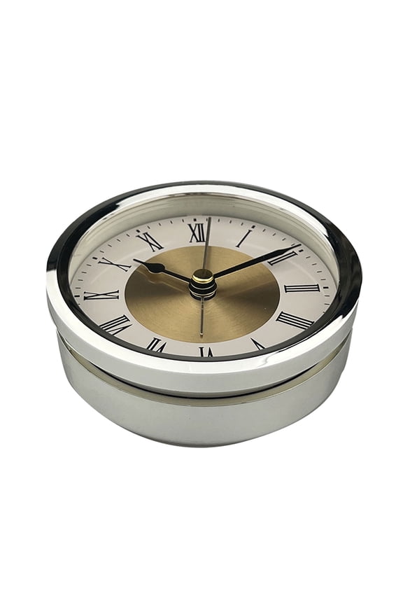 Quartzs Alarm Clock Mechanism Insert 3.5Inch Diameter Roman Numberals Round Watch Face Insert for Clock Enthusiasts