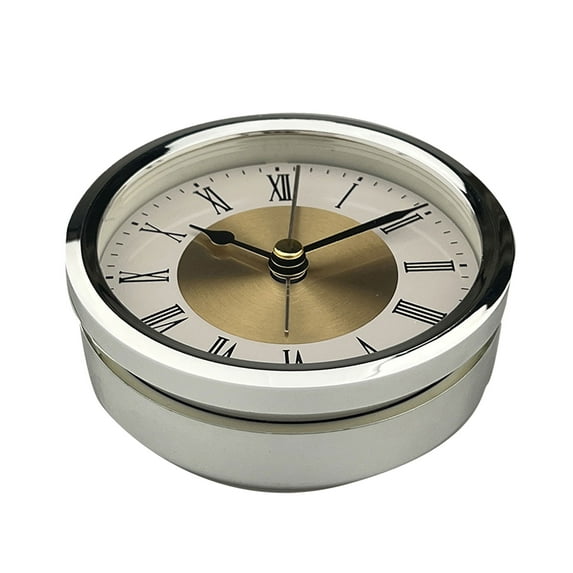 Quartzs Alarm Clock Mechanism Insert 3.5Inch Diameter Roman Numberals Round Watch Face Insert for Clock Enthusiasts