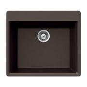 Quartztone Series Composite Granite Topmount Single Bowl Kitchen Sink, Mocha