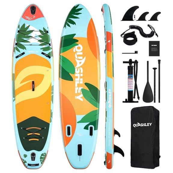 Quashley 11' x 34" Inflatable Paddle Board SUP All-Around with Paddle & Pump