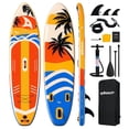 thumbnail image 1 of Quashley Wide Inflatable Stand up Paddle Board, 11 ft x 34 inch All-Around SUP Board with Paddle, Hand Pump, Backpack and Leash, 1 of 7