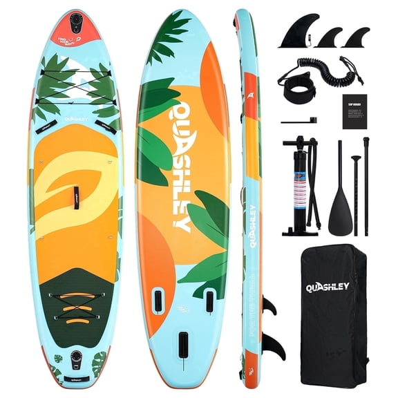 Quashley 11' x 34" Inflatable Paddle Board SUP All-Around with Paddle & Pump