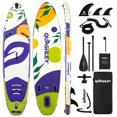 thumbnail image 1 of Quashley Wide Inflatable Stand up Paddle Board, 11 ft x 34 inch All-Around SUP Board with Paddle, Hand Pump, Backpack and Leash, 1 of 7