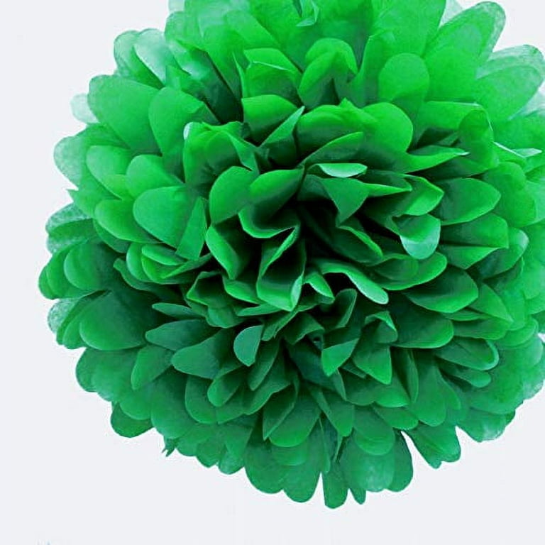 Quasimoon 20'' Dark Green Tissue Paper Pom Poms Flowers Balls, Decorations  (4 Pack) by PaperLanternStore