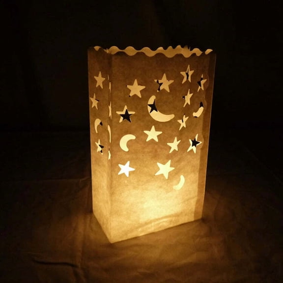Quasimoon Star Moon Paper Luminaries / Luminary Lantern Bags Path Lighting (1...