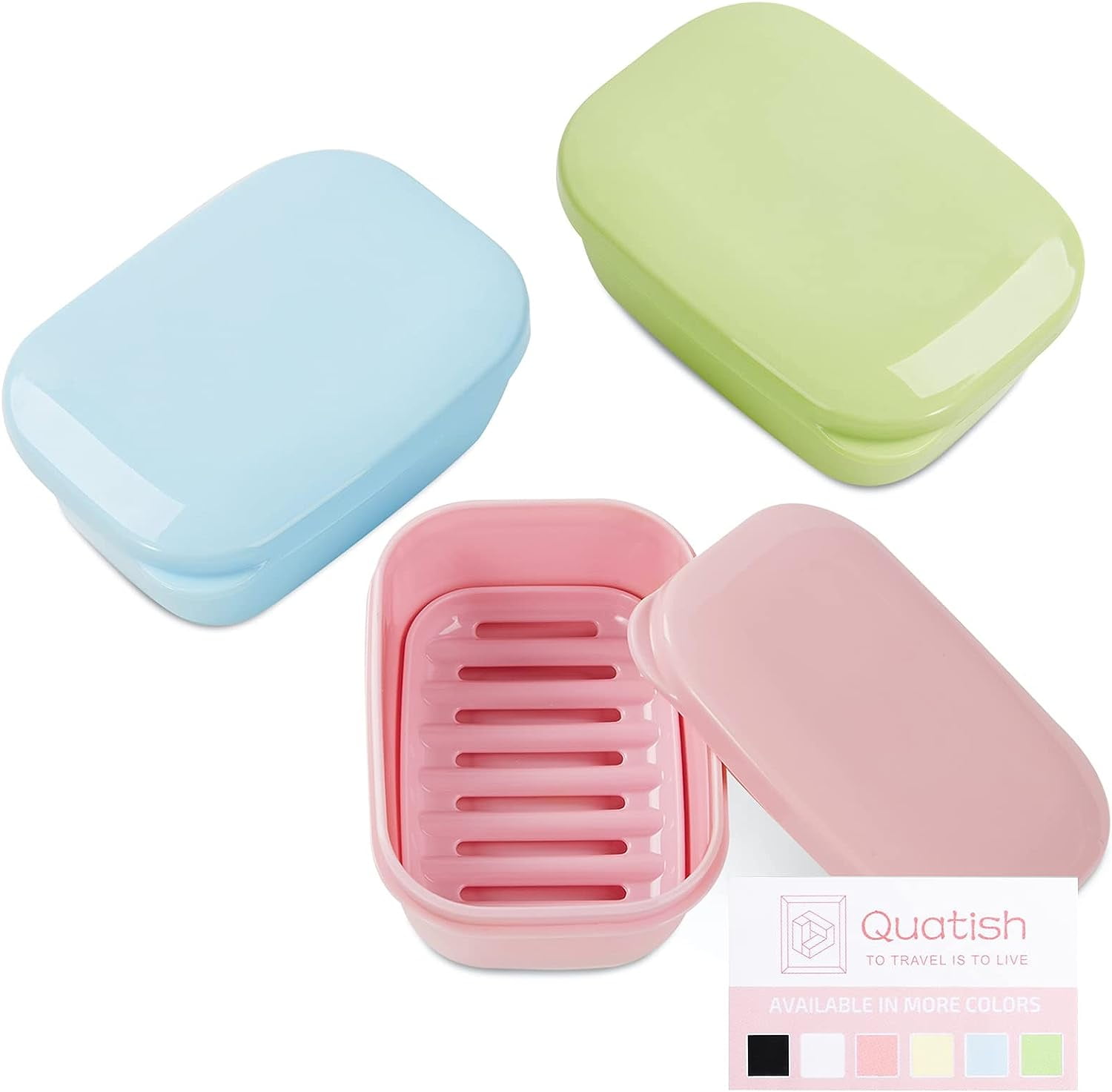 Okuna Outpost 4-pack Soap Holder Travel Cases, Plastic Portable