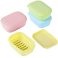Quatish Soap Holder 4 Pack, Travel Soap Container with Lid, Portable