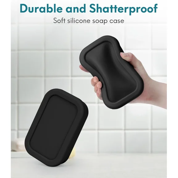 Quatish Solid Shampoo Bar Holder, Large Leakproof Travel Soap Case, Silicone Soa
