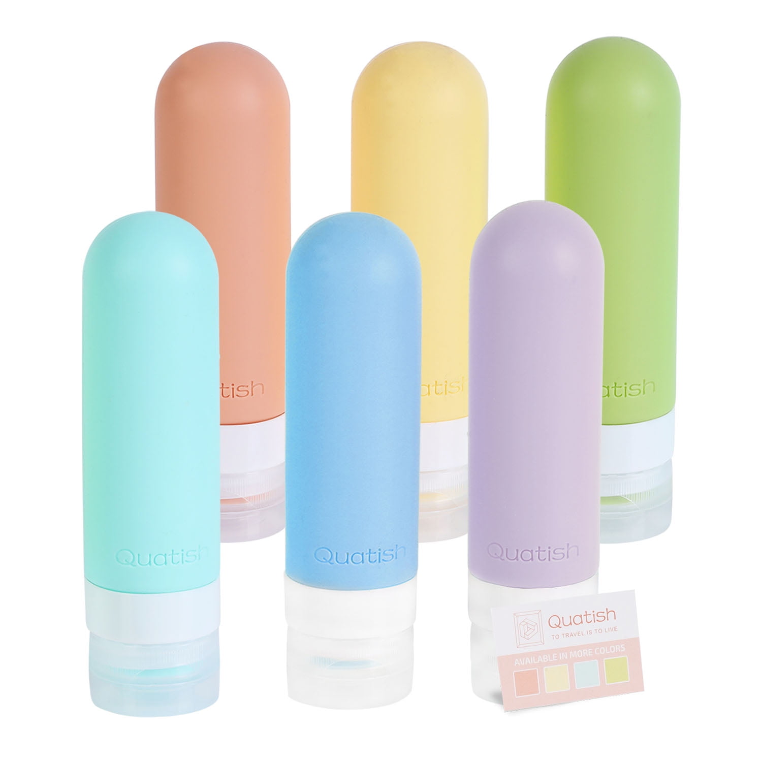 Quatish Travel Bottles for Toiletries, 6 Pack Leak Proof Travel Size