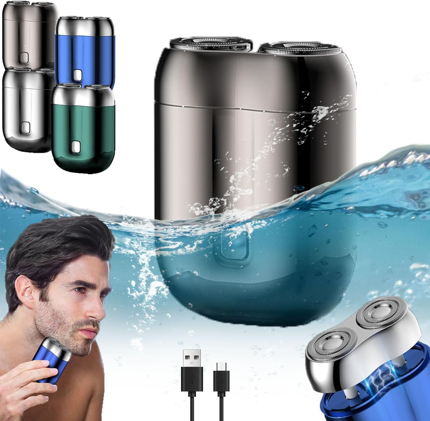 Quatreey Razor, Voalsz Mini Electric Shaver, 3D Micro Float Shaver ...