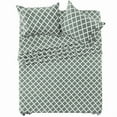 thumbnail image 1 of Lux Decor Full Size Bed Sheet Set 4 Piece, Soft Microfiber, Deep Pockets - Quatrefoil Pattern, 1 Fitted & 1 Flat Sheet, 2 Pillowcases, Gray, 1 of 8