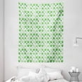thumbnail image 1 of Quatrefoil Decor Tapestry, Artsy Clovers Moroccan Watercolor Style Art Arabic Good Luck Theme Decor, Wall Hanging for Bedroom Living Room Dorm Decor, 60W X 80L Inches, White Green, by Ambesonne, 1 of 5