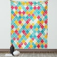 thumbnail image 1 of Quatrefoil Decor Tapestry, Kids Colorful Petal Clover Leaf Pattern Bohem Casual Kids Decor, Wall Hanging for Bedroom Living Room Dorm Decor, 60W X 80L Inches, Red Turquoise Yellow, by Ambesonne, 1 of 2