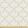 thumbnail image 1 of Ambesonne Quatrefoil Fabric by the Yard Upholstery, Moroccan Style Shape, 1 Yard, Yellow and White, 1 of 4