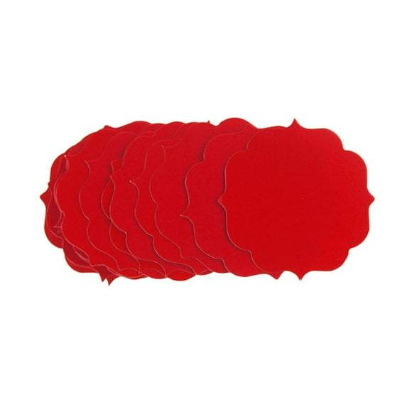 Quatrefoil Favor Label Tags, 1-3/4-Inch, 12-Count, Red