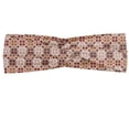 thumbnail image 1 of Quatrefoil Headband, Vintage Style Patterns Tangled Clover Shapes Eastern Tessellation Illustration, Elastic and Soft Women's Bandana for Sports and Everyday Use, Grey Red Coconut, by Ambesonne, 1 of 3