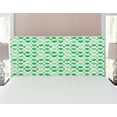 thumbnail image 1 of Quatrefoil Headboard, Clovers Moroccan Design in Watercolor Style Art Luck Theme, Upholstered Decorative Metal Bed Headboard with Memory Foam, Full Size, White Green, by Ambesonne, 1 of 4