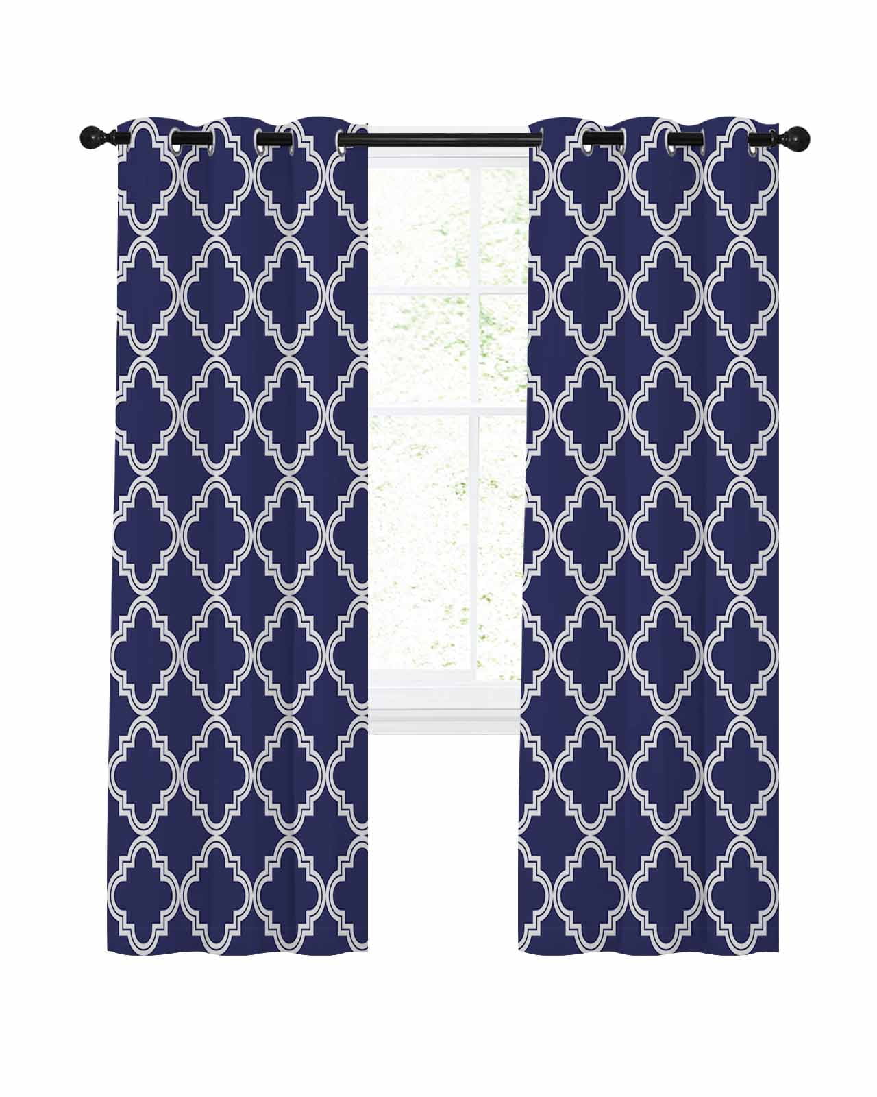 Quatrefoil Moroccan Pattern Blackout Curtains 72 Inches Long for ...